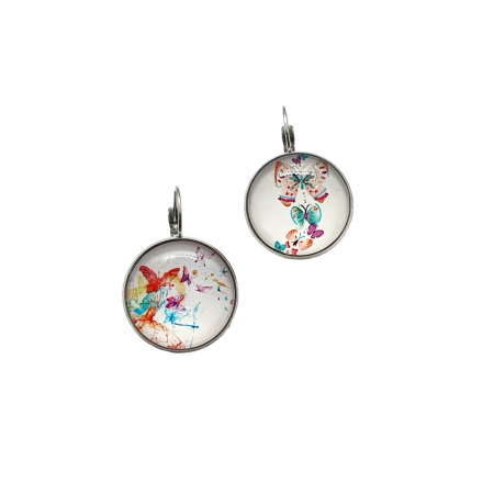 earrings steel silver with butterflies1